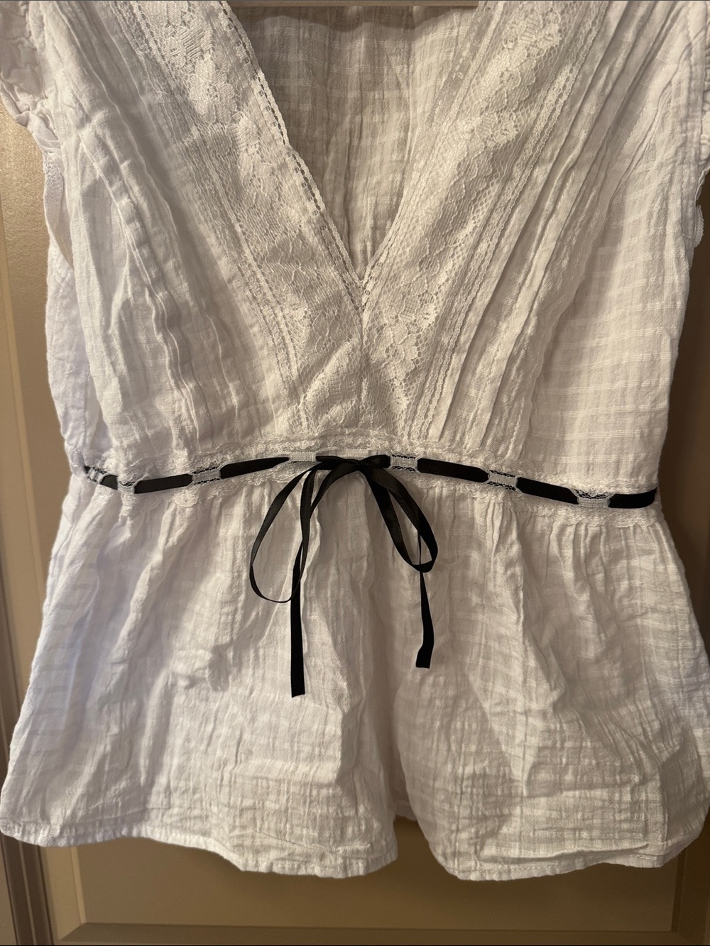 Altar’d State Peplum Top with Black Tie - Picture 3 of 4